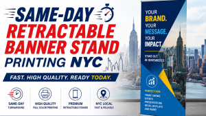 Same-Day Retractable Banner Stand Printing NYC